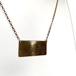 Ghost & Bonesetter 'Lucky' Gold Plated Etched Pendant All Jewellery