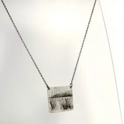 Ghost & Bonesetter All Jewellery Sketched Enamel Square Pendant