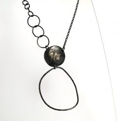 Ghost & Bonesetter Silver Oxidised Large Hoop Pendant Necklace Necklaces