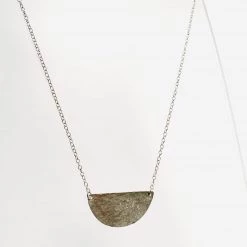 Ghost & Bonesetter Beaten Silver Half Moon Pendant Necklaces