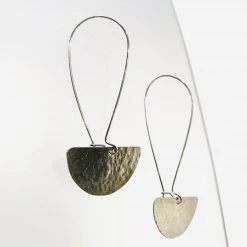 Ghost & Bonesetter Beaten Silver Half Moon Drop Earrings