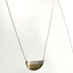 Ghost & Bonesetter Silver & Gold Dipped Half Moon Pendant