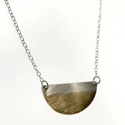 Ghost & Bonesetter Silver & Gold Dipped Half Moon Pendant
