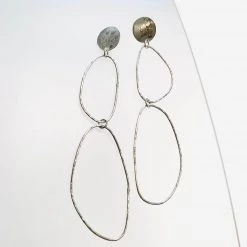 Ghost & Bonesetter Silver Large Drop Hoop Earrings
