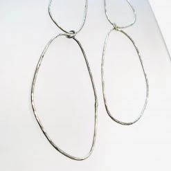 Ghost & Bonesetter Silver Large Drop Hoop Earrings