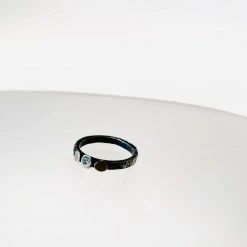 Ghost & Bonesetter Oxidised Silver & 18ct Gold Beaten Ring All Jewellery