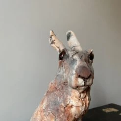 Ostinelli & Priest All Pottery 'Alert' - Irish Hare - Handmade Ceramic Sculpture