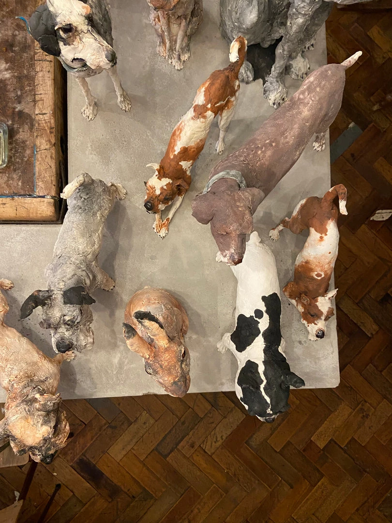 Ostinelli & Priest 'Play Time' - Street Dog - Handmade Ceramic Sculpture All Pottery