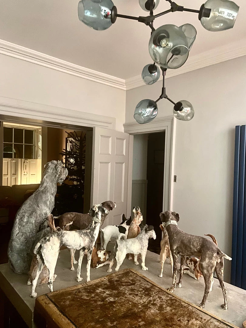 Ostinelli & Priest 'Short Haired' German Pointer - Handmade Ceramic Sculpture