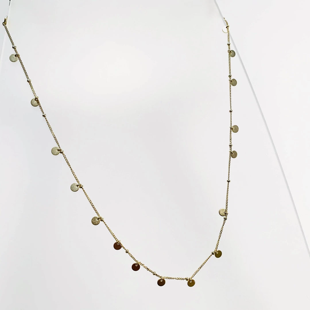Mary K Gold Drop Disc Necklace