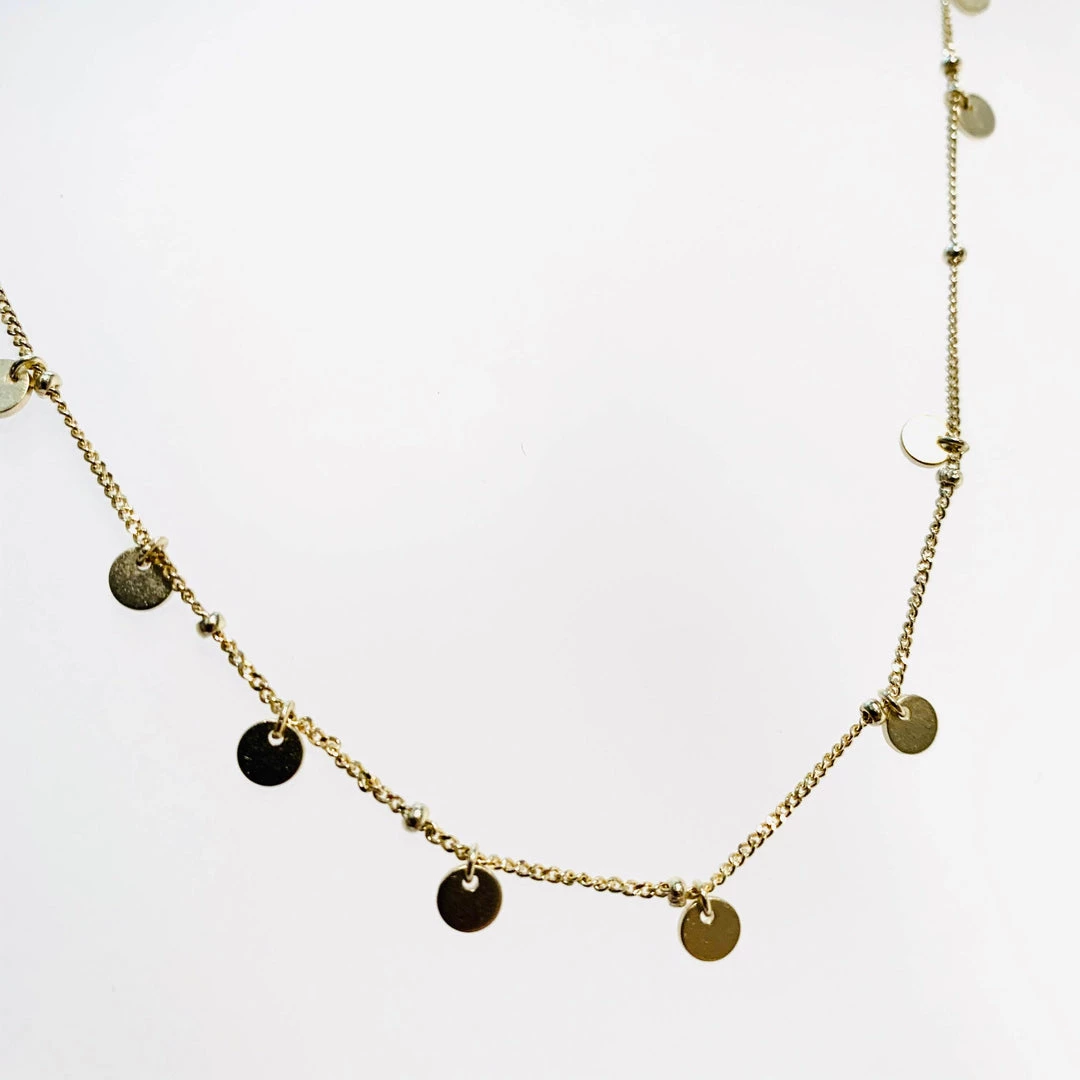 Mary K Gold Drop Disc Necklace