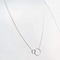 Mary K All Jewellery Silver 2 Circle Short Necklace