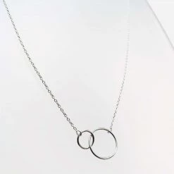 Mary K All Jewellery Silver 2 Circle Short Necklace