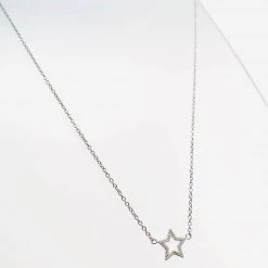 Mary K All Jewellery Silver Pave Open Star Necklace