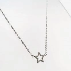 Mary K All Jewellery Silver Pave Open Star Necklace