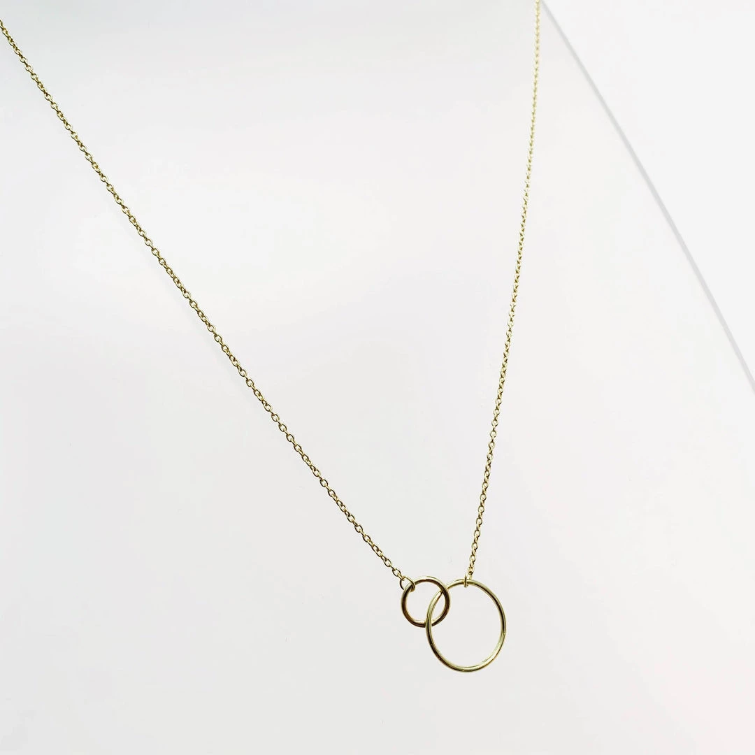 Mary K Gold 2 Circle Short Necklace