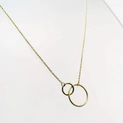 Mary K Gold 2 Circle Short Necklace