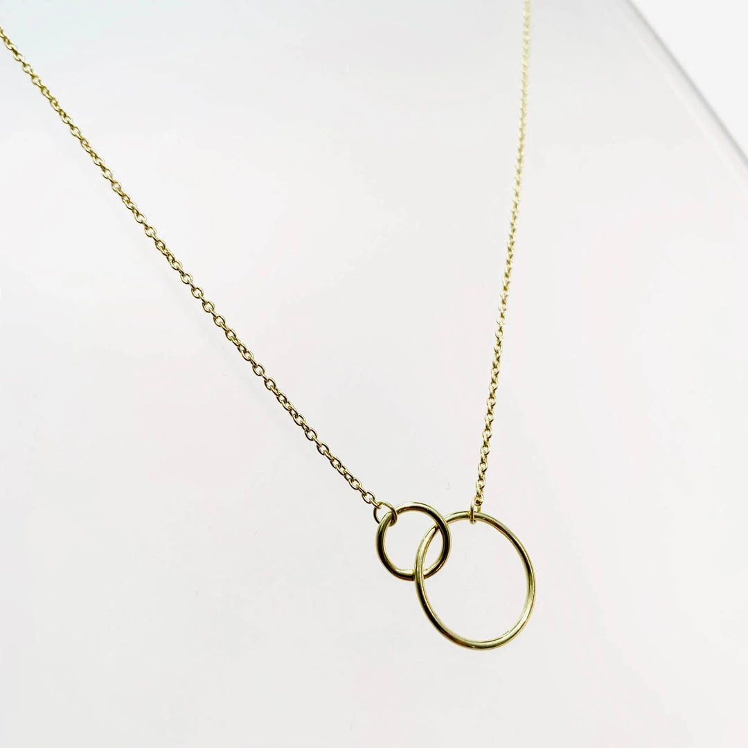 Mary K Gold 2 Circle Short Necklace