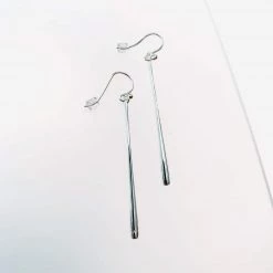 Mary K Silver Linear Drop Earrings