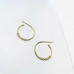 Mary K All Jewellery Gold 5 Stone Hoop Earrings