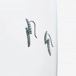 Mary K Silver Pave Lightning Bold Climber Earrings