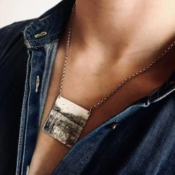 Ghost & Bonesetter Sketched Enamel Square Pendant All Jewellery