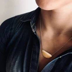 Ghost & Bonesetter Silver & Gold Dipped Half Moon Pendant