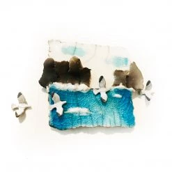 Rebeka Kahn Art Beautiful Ireland, Cliffs - Raku Ceramic Art By Rebeka Kahn Ceramic Wall Art