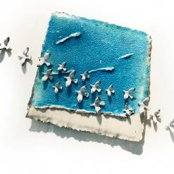 Rebeka Kahn Art Sunset Over Belfast - Large - Raku Ceramic Art By Rebeka Kahn