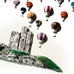 Rebeka Kahn Art Ceramic Wall Art BEAUTIFUL IRELAND With CASTLE - Large, Raku Ceramic Art By Rebeka Kahn