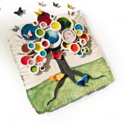 Rebeka Kahn Art TREE OF LIFE - Large - Raku Ceramic Art By Rebeka Kahn Ceramic Wall Art