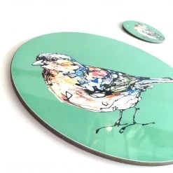 Kathryn Callaghan Chaffinch Table Mat / Coaster - Green