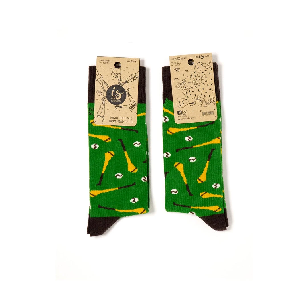 Irish Socksciety HURLING PULL HARD - Funny Irish Socks Made In Ireland