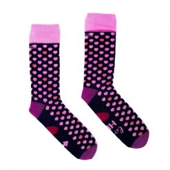 Irish Socksciety LOVE IS LOVE Blue With Pink Hearts - Single Pair Of Mens Socks
