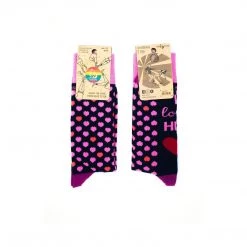 Irish Socksciety LOVE IS LOVE Blue With Pink Hearts - Single Pair Of Mens Socks