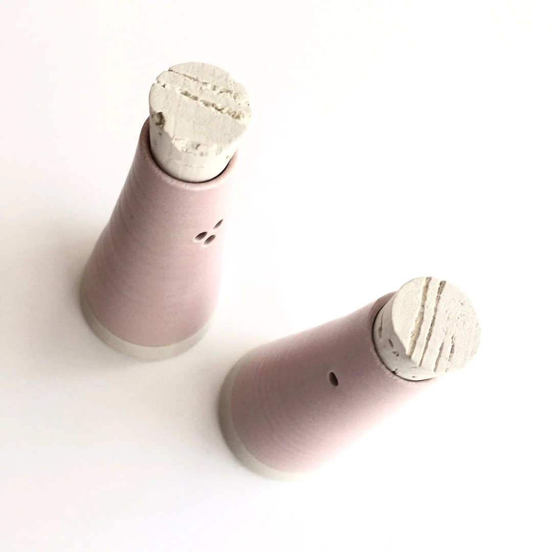 John Ryan Ceramics BABY PINK - Salt & Pepper Shaker - Hand Thrown Contemporary Irish Pottery