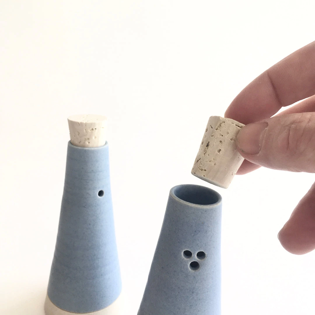 John Ryan Ceramics BOY BLUE - Salt & Pepper Shaker - Hand Thrown Contemporary Irish Pottery