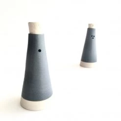John Ryan Ceramics CHARCOAL - Salt & Pepper Shaker - Hand Thrown Contemporary Irish Pottery