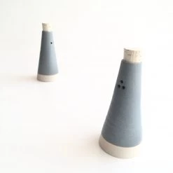John Ryan Ceramics SALT & PEPPER Shakers - Soft Grey - Hand Thrown Contemporary Irish Pottery