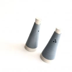 John Ryan Ceramics SALT & PEPPER Shakers - Soft Grey - Hand Thrown Contemporary Irish Pottery