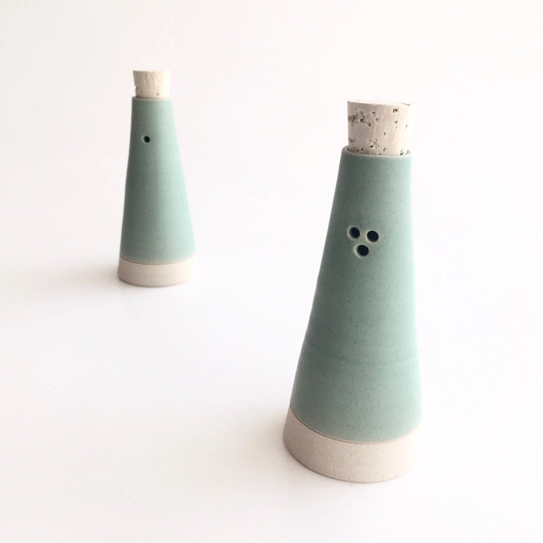 John Ryan Ceramics All Pottery IRISH GREEN - Salt & Pepper Shaker - Hand Thrown Contemporary Irish Pottery