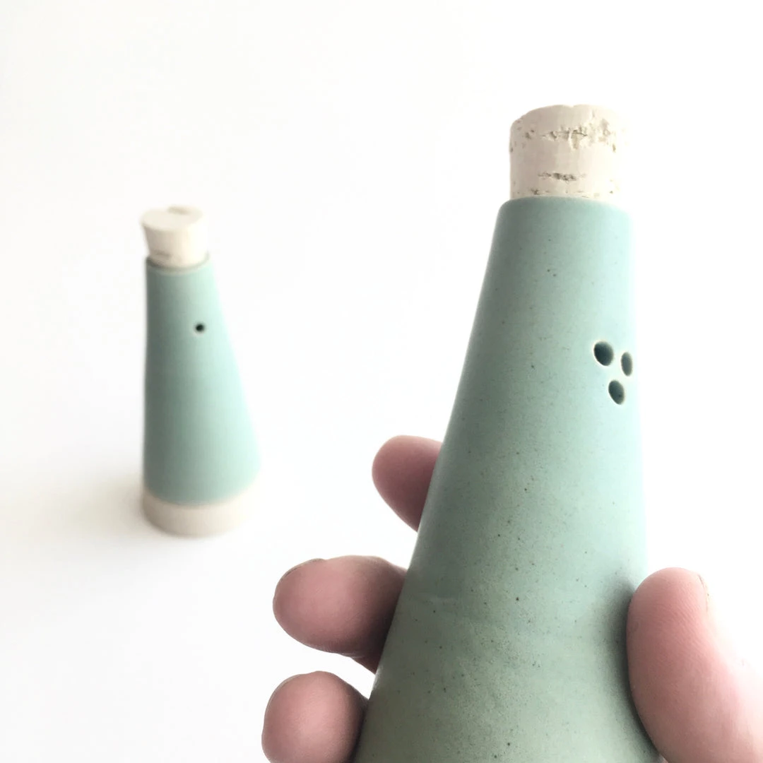 John Ryan Ceramics All Pottery IRISH GREEN - Salt & Pepper Shaker - Hand Thrown Contemporary Irish Pottery