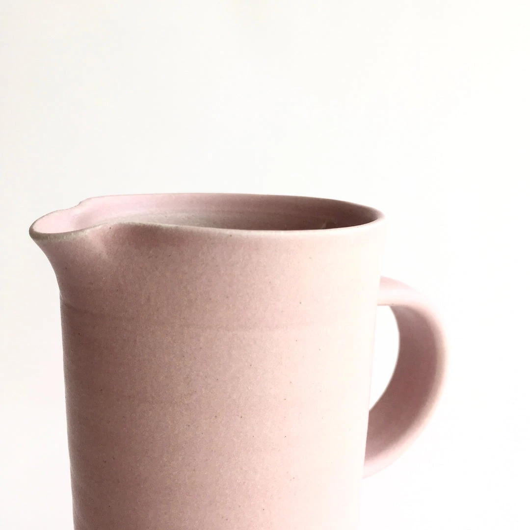 John Ryan Ceramics BABY PINK - Tall Handled Jug - Hand Thrown Contemporary Irish Pottery