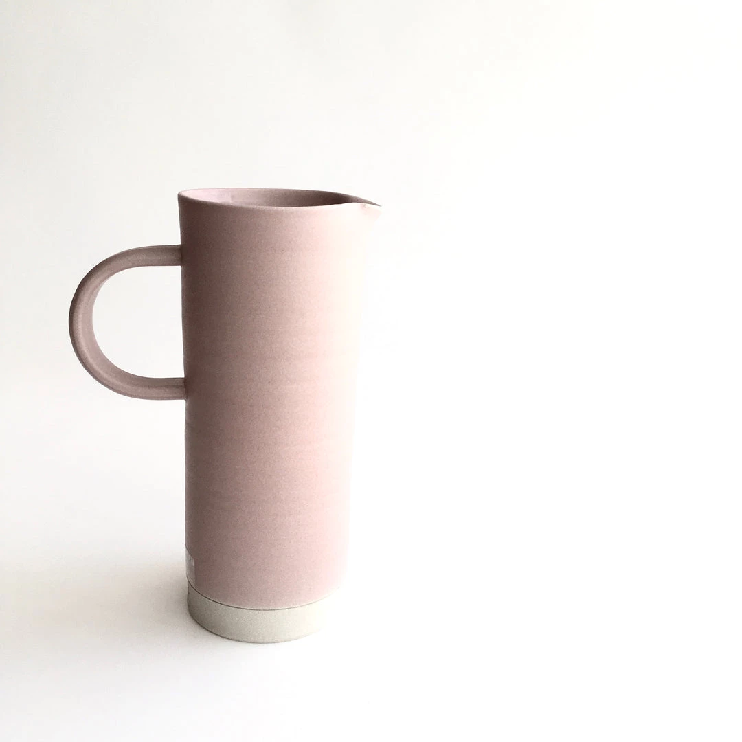 John Ryan Ceramics BABY PINK - Tall Handled Jug - Hand Thrown Contemporary Irish Pottery