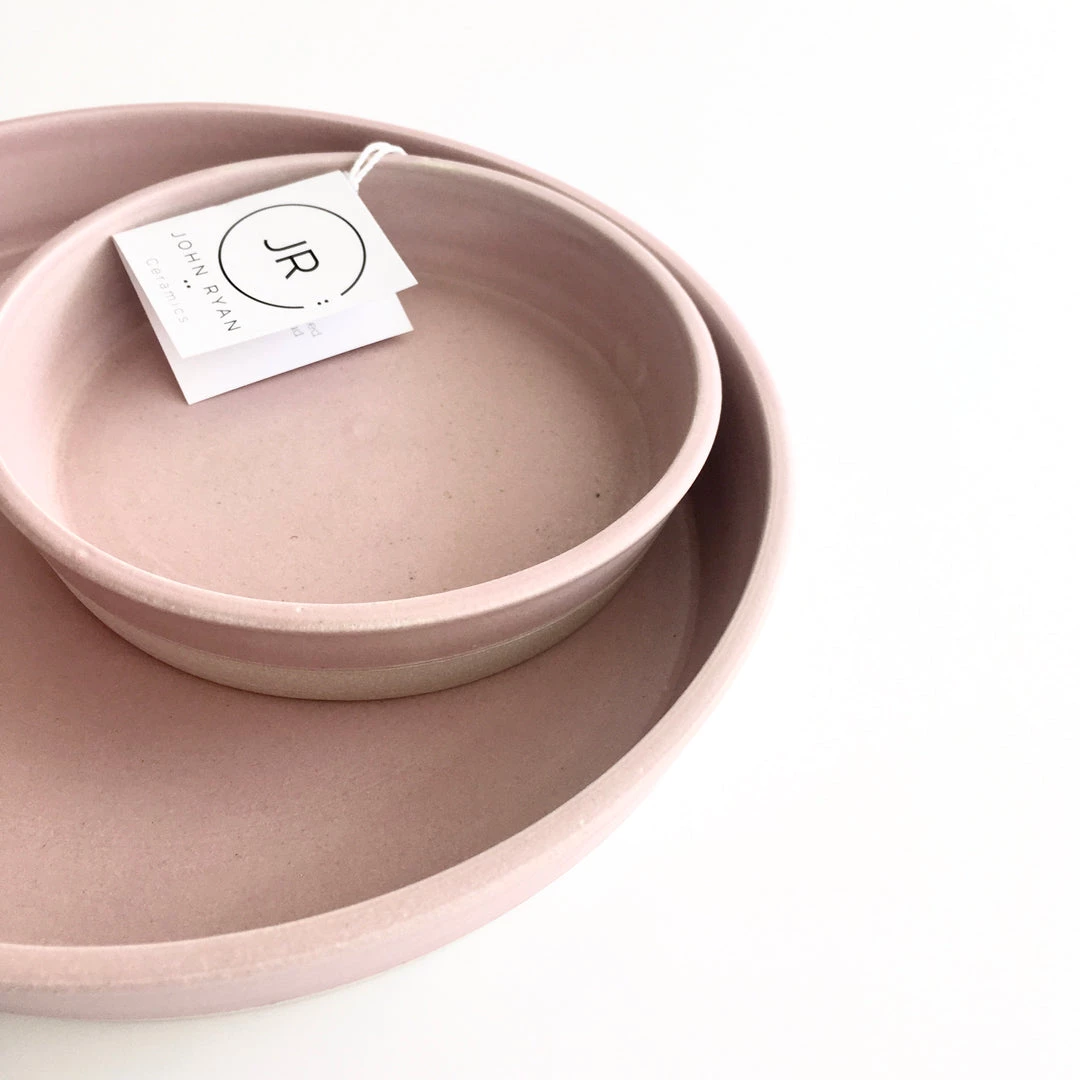 John Ryan Ceramics BABY PINK - Serving Dish - Hand Thrown Contemporary Irish Pottery