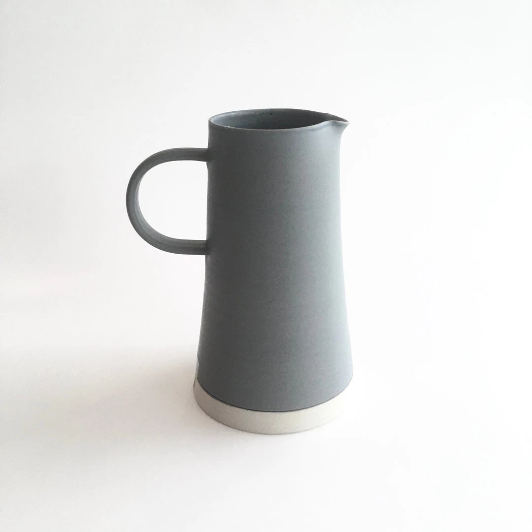 John Ryan Ceramics CONICAL JUG - Soft Grey - Handled - Hand Thrown Contemporary Irish Pottery All Pottery