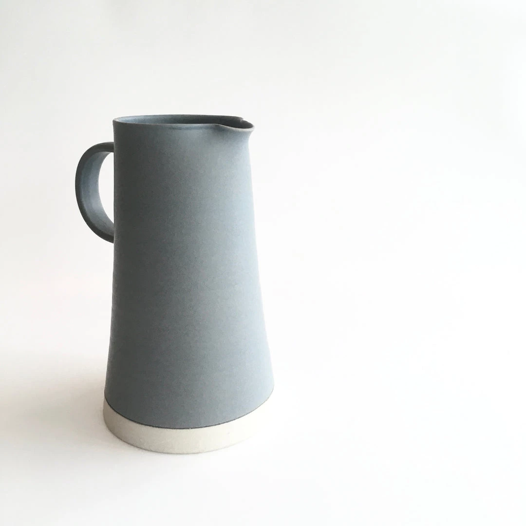 John Ryan Ceramics CONICAL JUG - Soft Grey - Handled - Hand Thrown Contemporary Irish Pottery All Pottery
