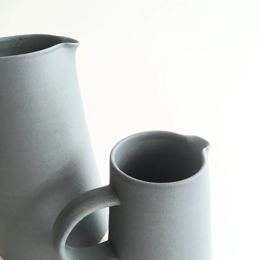 John Ryan Ceramics CONICAL JUG - Soft Grey - Handled - Hand Thrown Contemporary Irish Pottery All Pottery