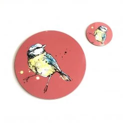 Kathryn Callaghan Home Accessories BLUE TIT - Placemat / Coaster - Red