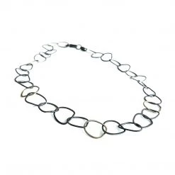 Beaten Oxidised Silver And Gold Hooped Necklace - By Ghost & Bonesetter - Made In Belfast